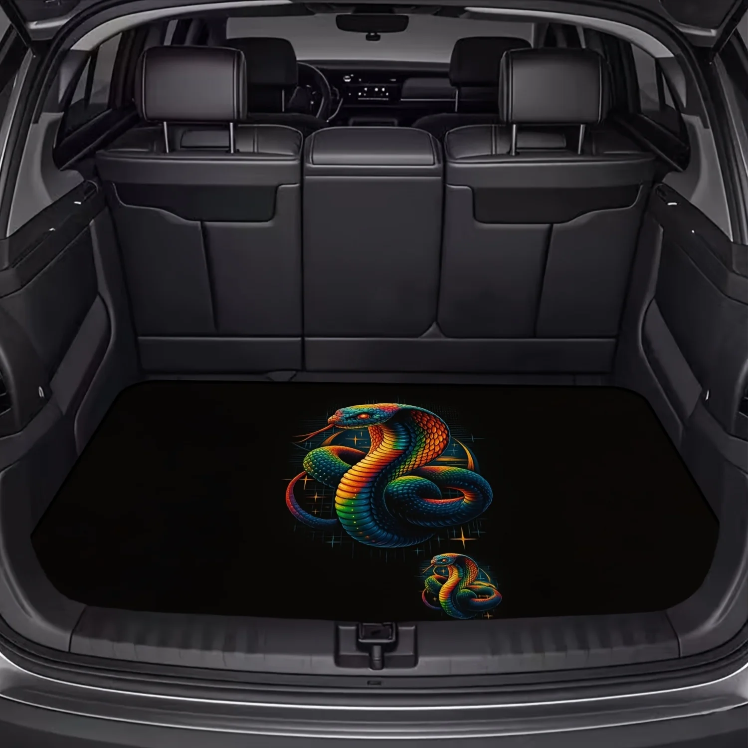 1pc, Vibrant Color Snake Style Element Car Backseat Organizer, Snake Pattern Print, Essential For Travel, Universal For Various