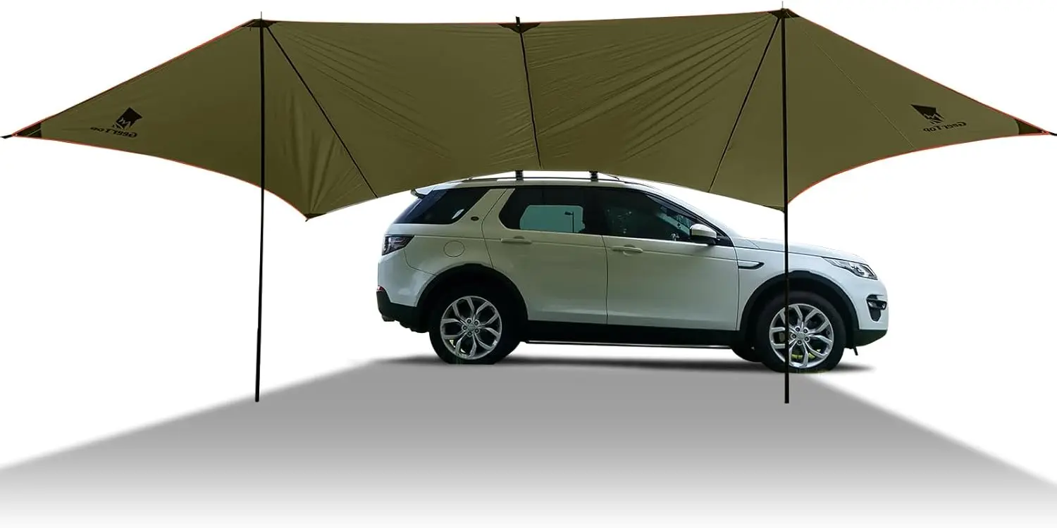 

Large Car Side Camping Awning 19 x 11 ft SUV Canopy Tarp Waterproof Outdoor Vehicle Sun Shade Shelter for Truck, MPV, Van