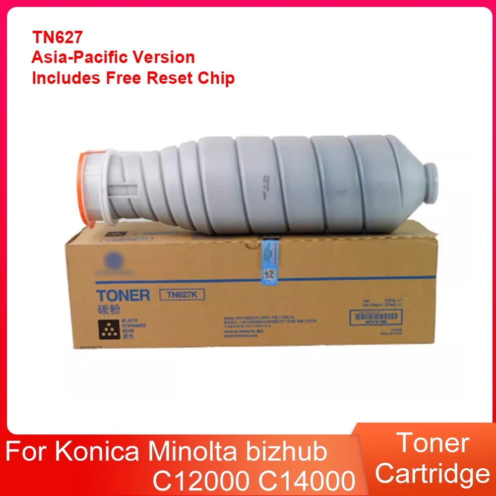 

Original Asia-Pacific Version TN627 C/M/Y/K Toner Cartridge for Konica Minolta bizhub C12000 C14000 Includes Free Reset Chip
