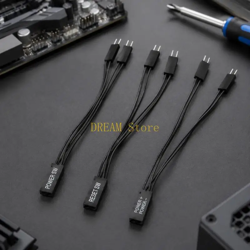 Power Button, Reboot Button, and LED Splitter Cable Set, 3 Cables Daily Use Best Sale