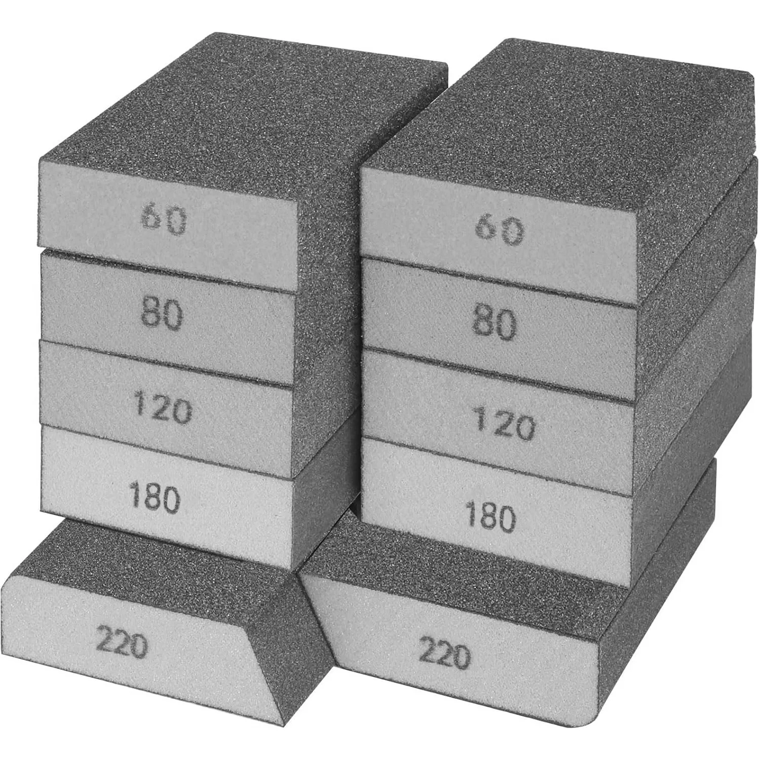 

10 Pack Sanding Sponge Block, Washable & Reusable, 60–220 Grit Coarse to Superfine for Wood/Drywall/Metal