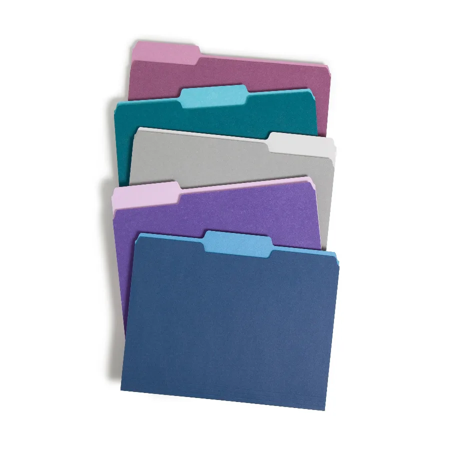 Jewel Tone File Folders, Letter Size, Assorted Colors, 25 Count