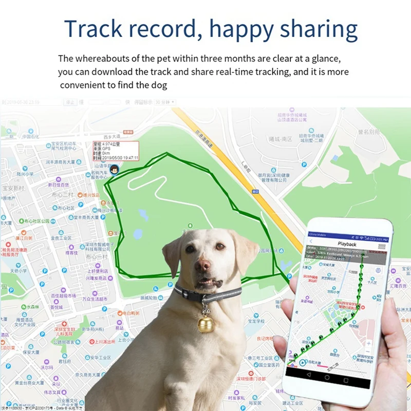 2G Dog Tracking Collar Locator With Google Map Real Time Tracking For Pet GPS Locator Plastic Silver