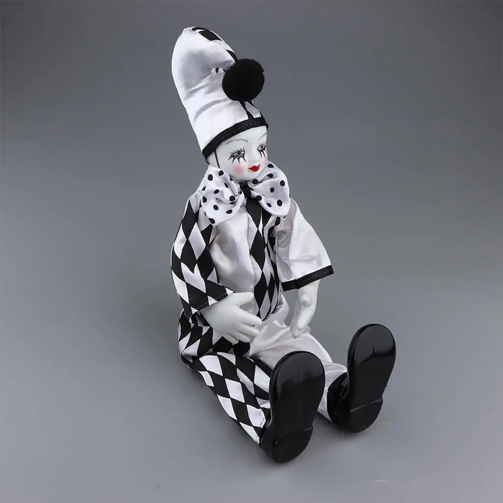 Porcelain Small Clown Doll, Funny Clown Model Figurines Souvenirs Crafts, G