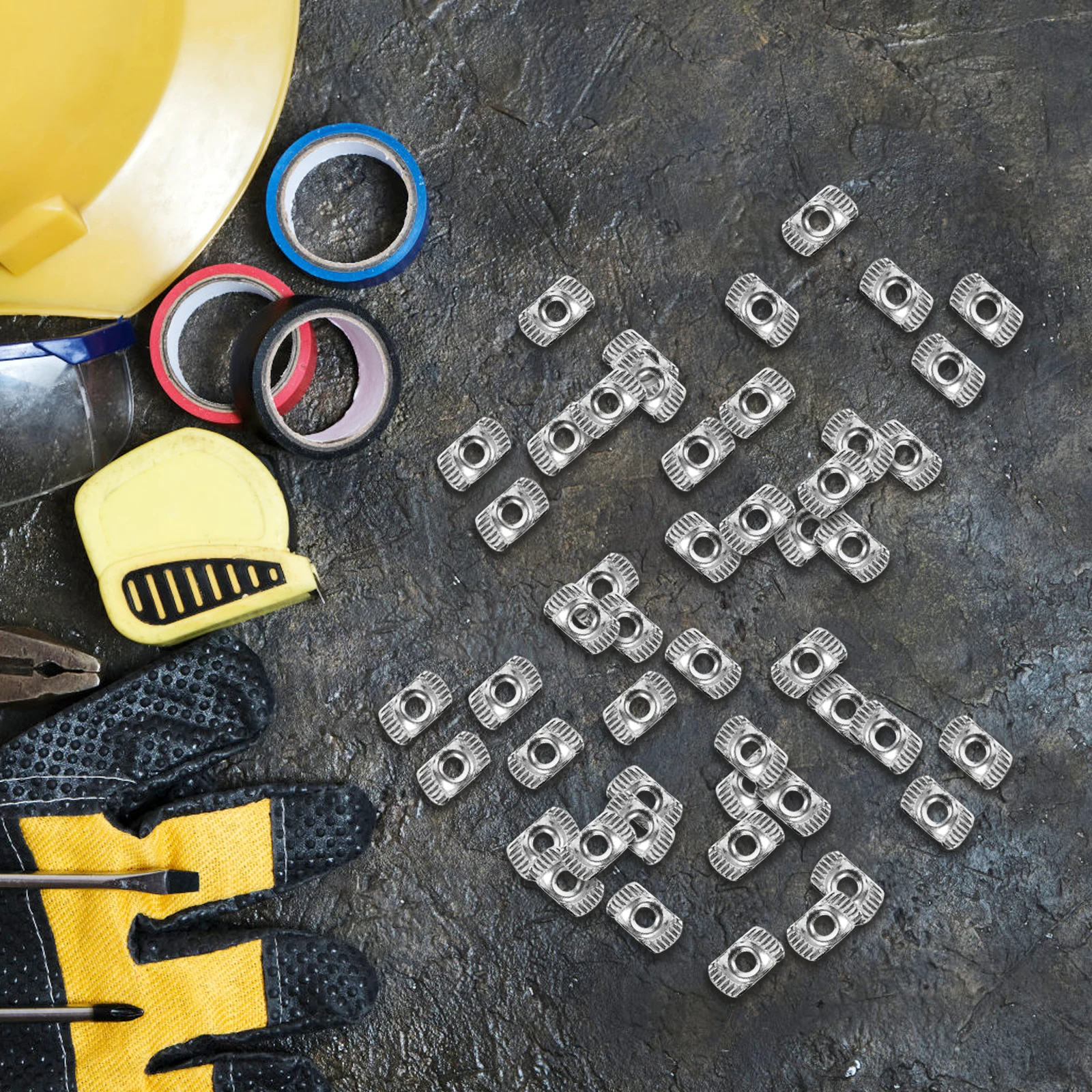 

100pcs for 20x20mm Aluminum Profile European Slot Nuts Nickel Plated Steel Aluminum Profile T-Nut Easy Installation
