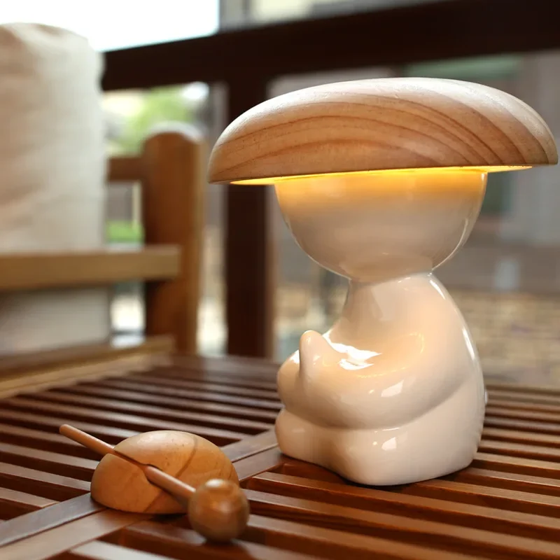 Zen Ceramic Light Emitting Diode Desk Lamp with Air Purifier - Home Eye Protection Decoration Gift