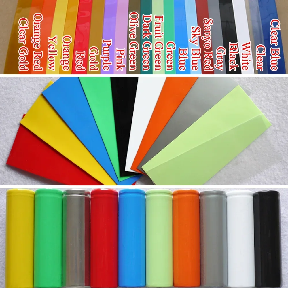 18650 Lipo Battery PVC Heat Shrink Tube Pack Width 17mm~80mm Insulated Film Wrap lithium Case Cable Sleeve 300V Cable Protector