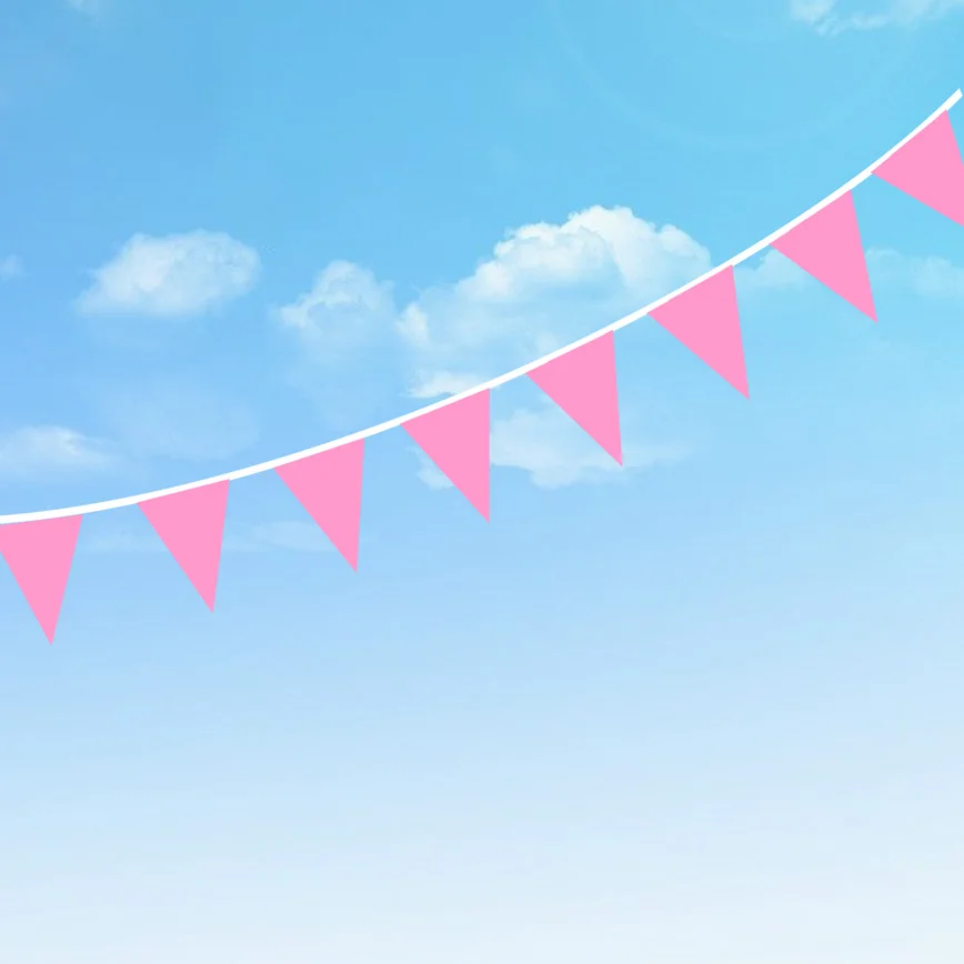 24 Voeten 20 Vlaggen Hoge Kwaliteit Volledige Witte Garland Wimpel Bunting Bruiloft Decoratie Stof Banners Bruiloft Bruids Decoratio - afbeelding 1