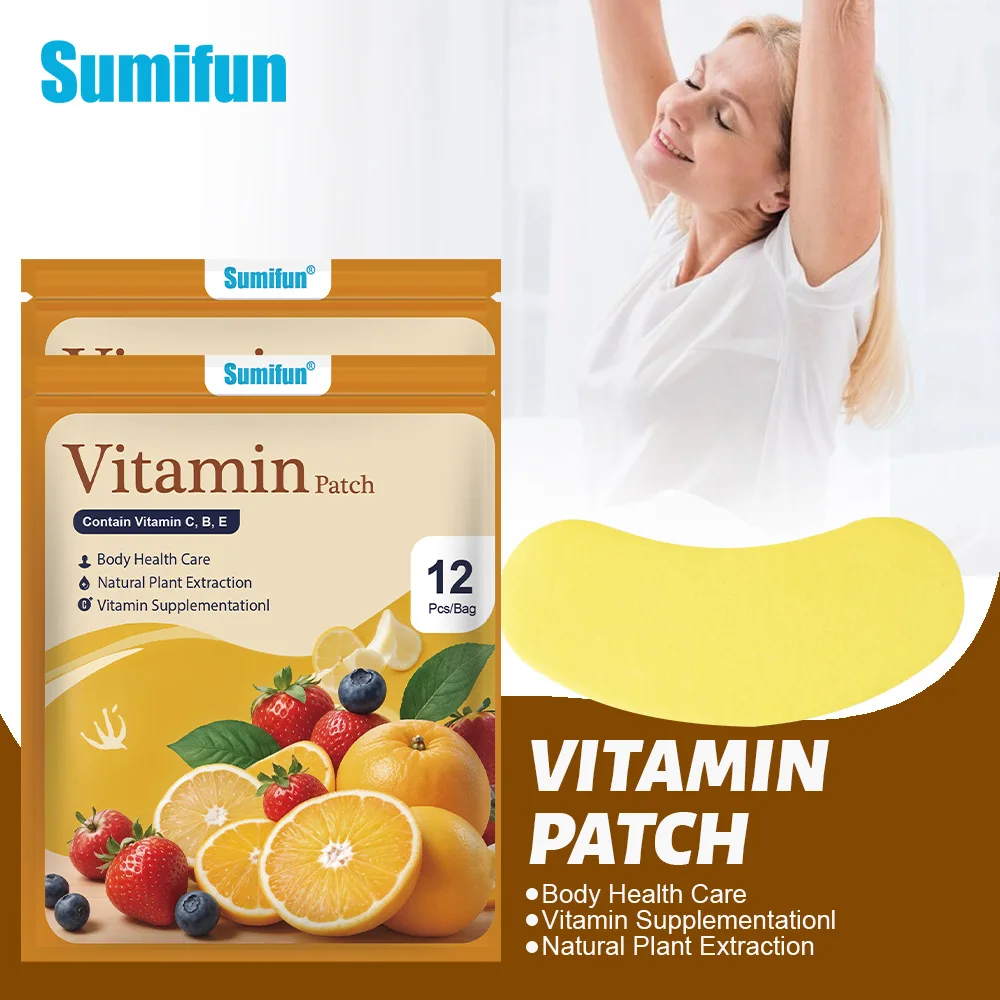 

12 Pcs Vitamin B12 & D3 Transdermal Patches, Energy Boost & Immune Support Skin Patch, Non-Oral Wellness Supplement