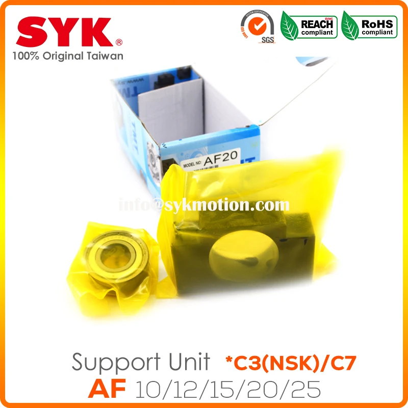 SYK Genuine Support Unit AF10 AF12 AF15 AF20 AF25 NSK Bearing Supported-side C3 C7 Ball Screw TBI SFU1204 1605 Premium CNC Parts