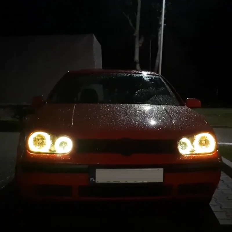 For Volkswagen VW Golf MK4 R32 GTi VR6 CABRIO A4 Ultra Bright Switchback A/W Turn Signal Light SMD LED Angel Eyes Kit Halo Rings