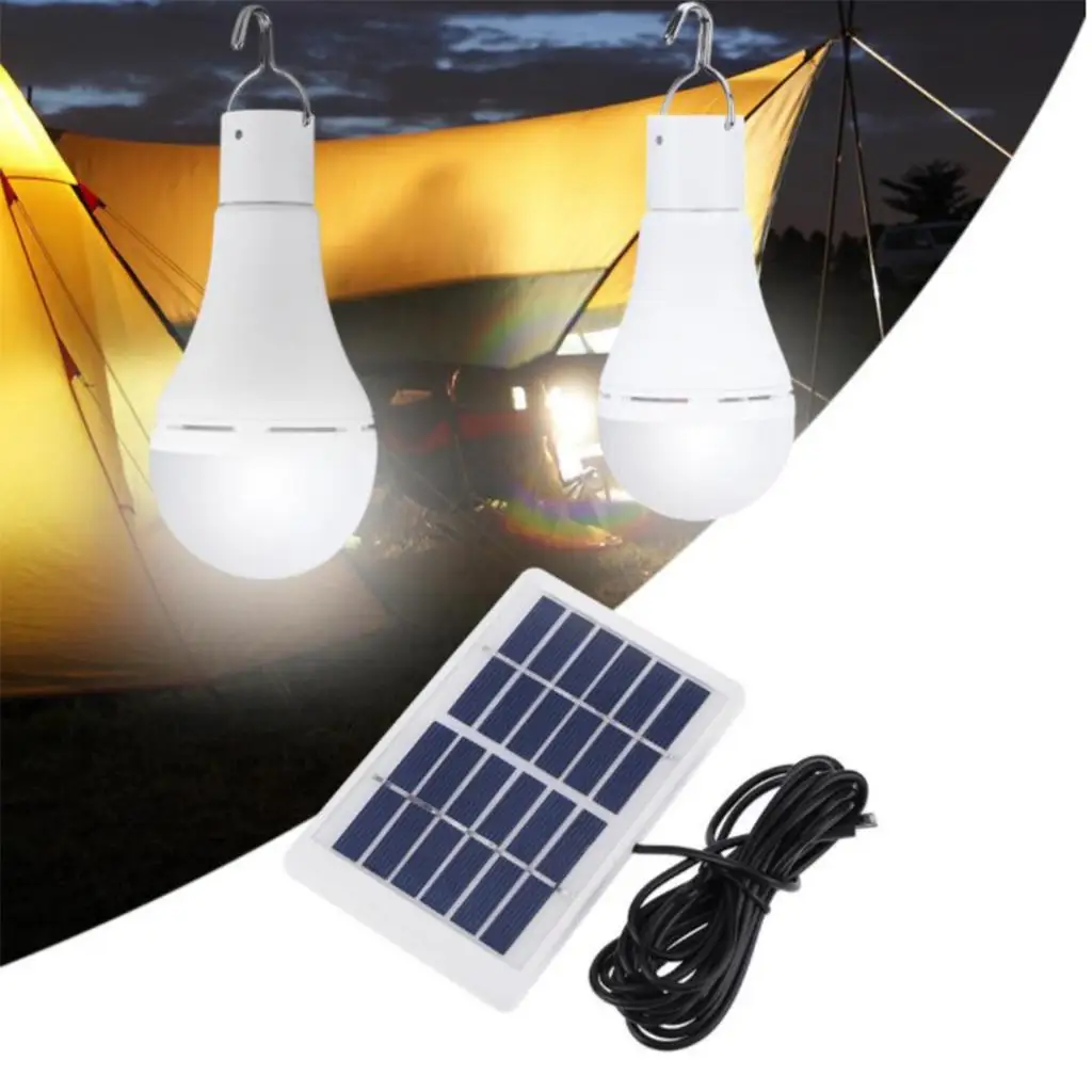 

USB Portable Solar Power Light Bulb, Outdoor Indoor home Lighting, Camping Tent Fishing Lamp, Solar Powered 4-Mode Light