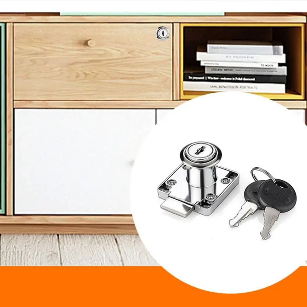 New Cold Rolled Steel Desk Drawer Lock Zinc Alloy Hardware Cabinet Latch Locks Replacement With Keys Furniture Door Lock Drawer