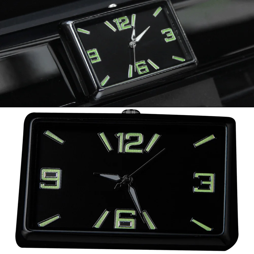 Shockproof Car Clock 4.3*1cm 1.7*0.4'' D*H Night Glow Car Clock Double-sided Tape Long Battery Life Office Environment