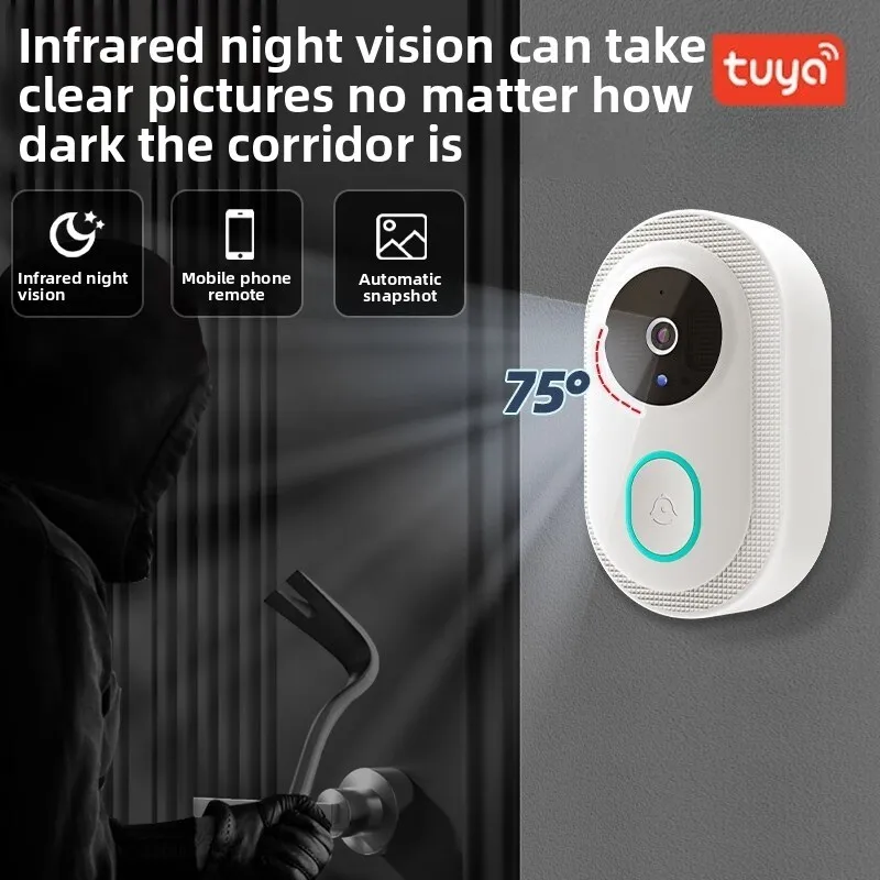 جديد أمن الوطن عن بعد جرس باب يتضمن شاشة عرض فيديو ذكي لاسلكي كشف الإنسان اتجاهين الاتصالات عالية الوضوح للرؤية الليلية
