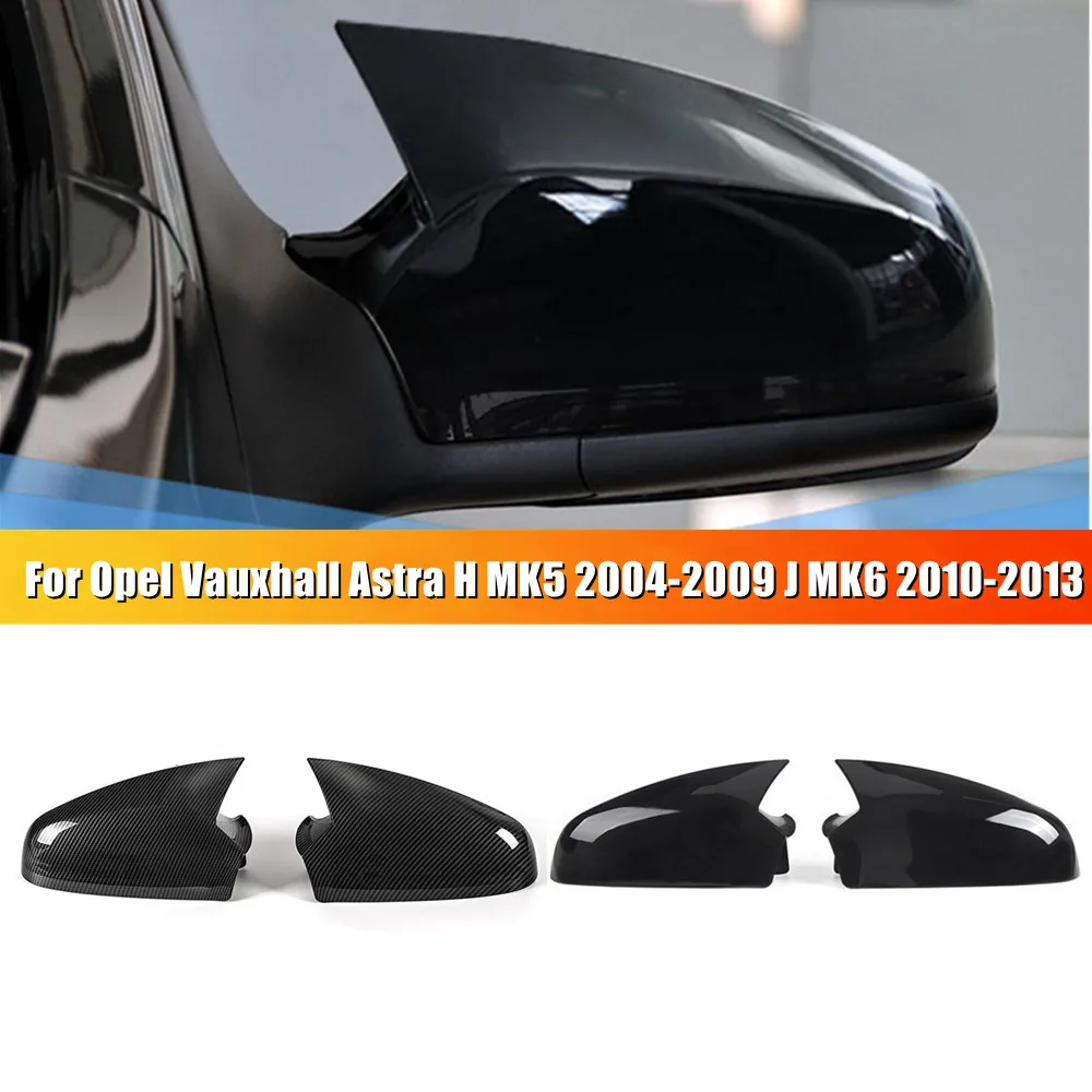 Pair For Opel Vauxhall Astra H MK5 2004-2009 J MK6 2010-2013 Car Rearview Door Side Mirror Cover Wing Shell Cap Case Trim