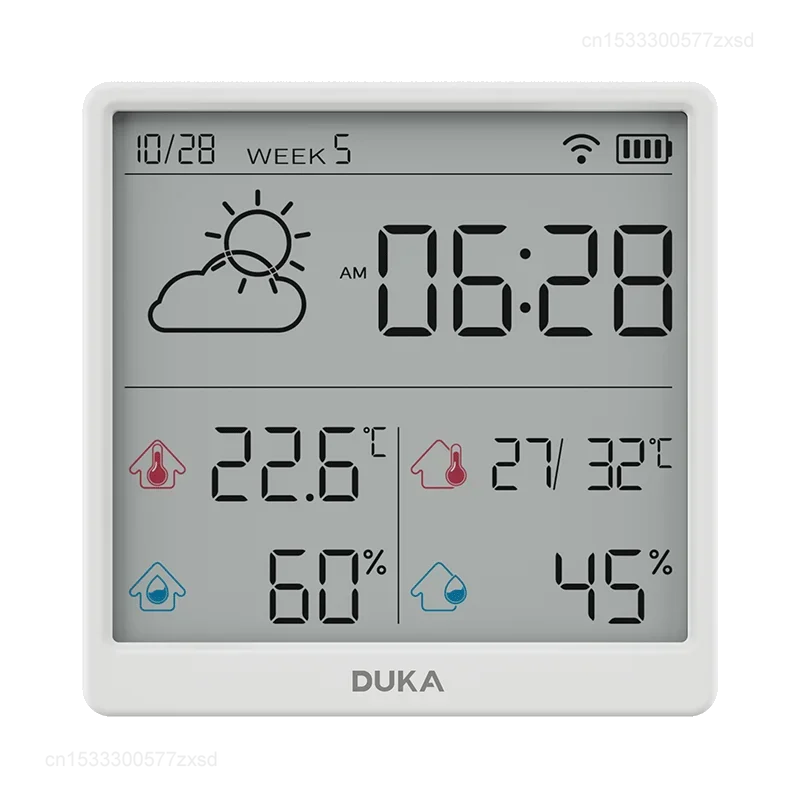 Imagem -06 - Xiaomi-duka Wifi Sensor de Temperatura e Umidade do Tempo Relógio Interior Termômetro de Quarto Infantil Medidor Digital Vertical Casa Inteligente