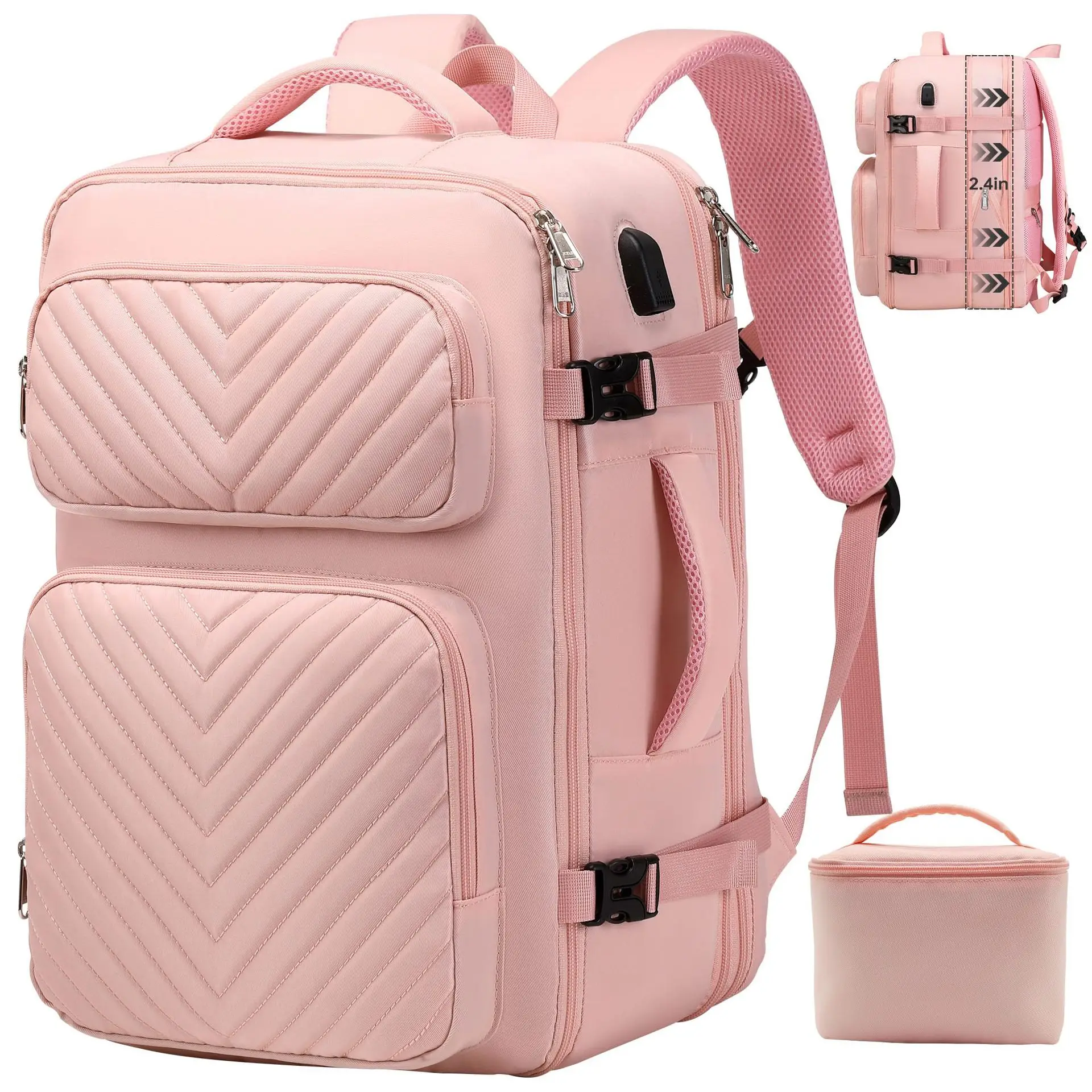 New women's travel bag, large capacity backpack, expandable multifunctional computer backpack, travel luggage bag