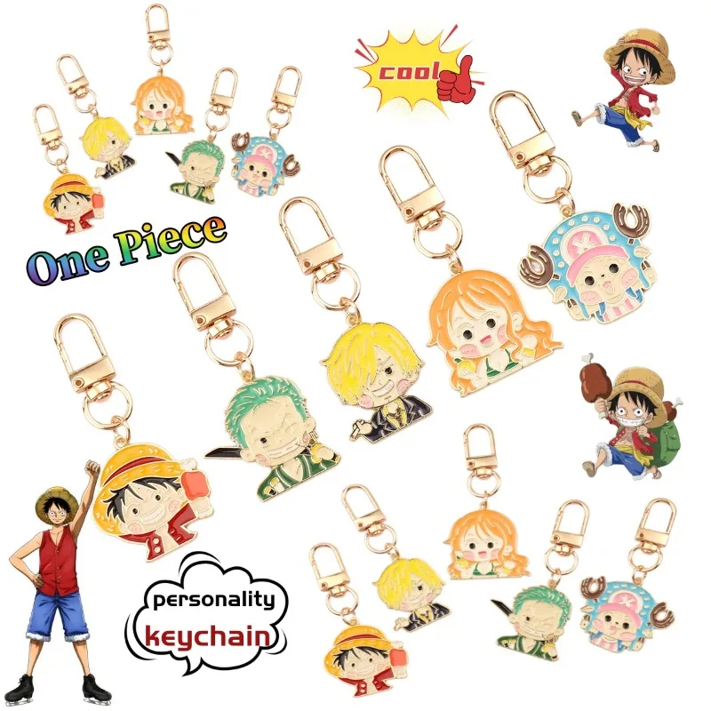 

One Piece Alloy Keychain Cute, Fashionable, Personalized Cartoon Creative Simple Pendant Key Chain Birthday Gift for Friends