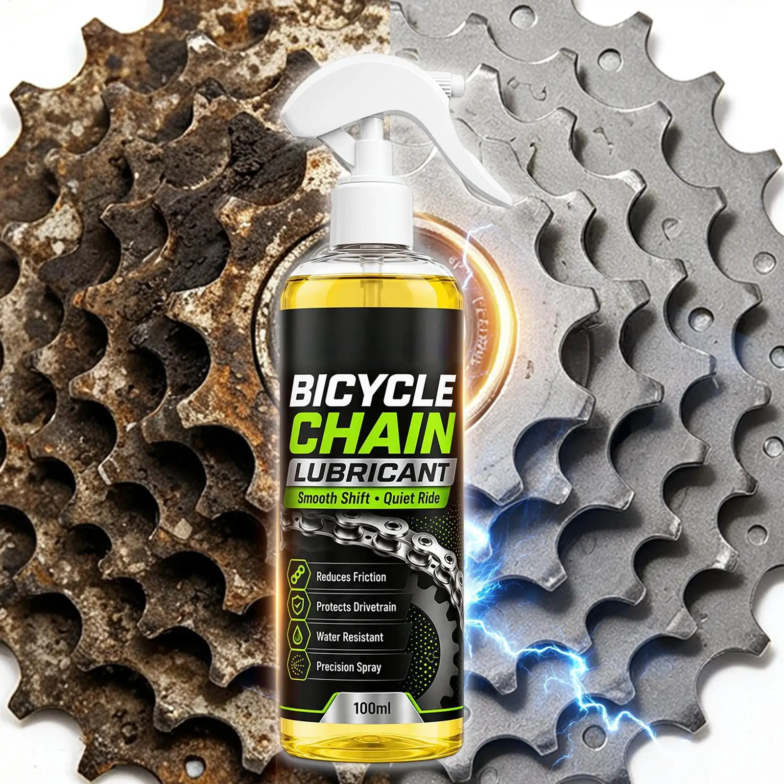 Bike Chain Lube 100ml Chain Repair Lubricant With Towel Long-Lasting Bike Grease For Commuting Mountain Touring Road Trip