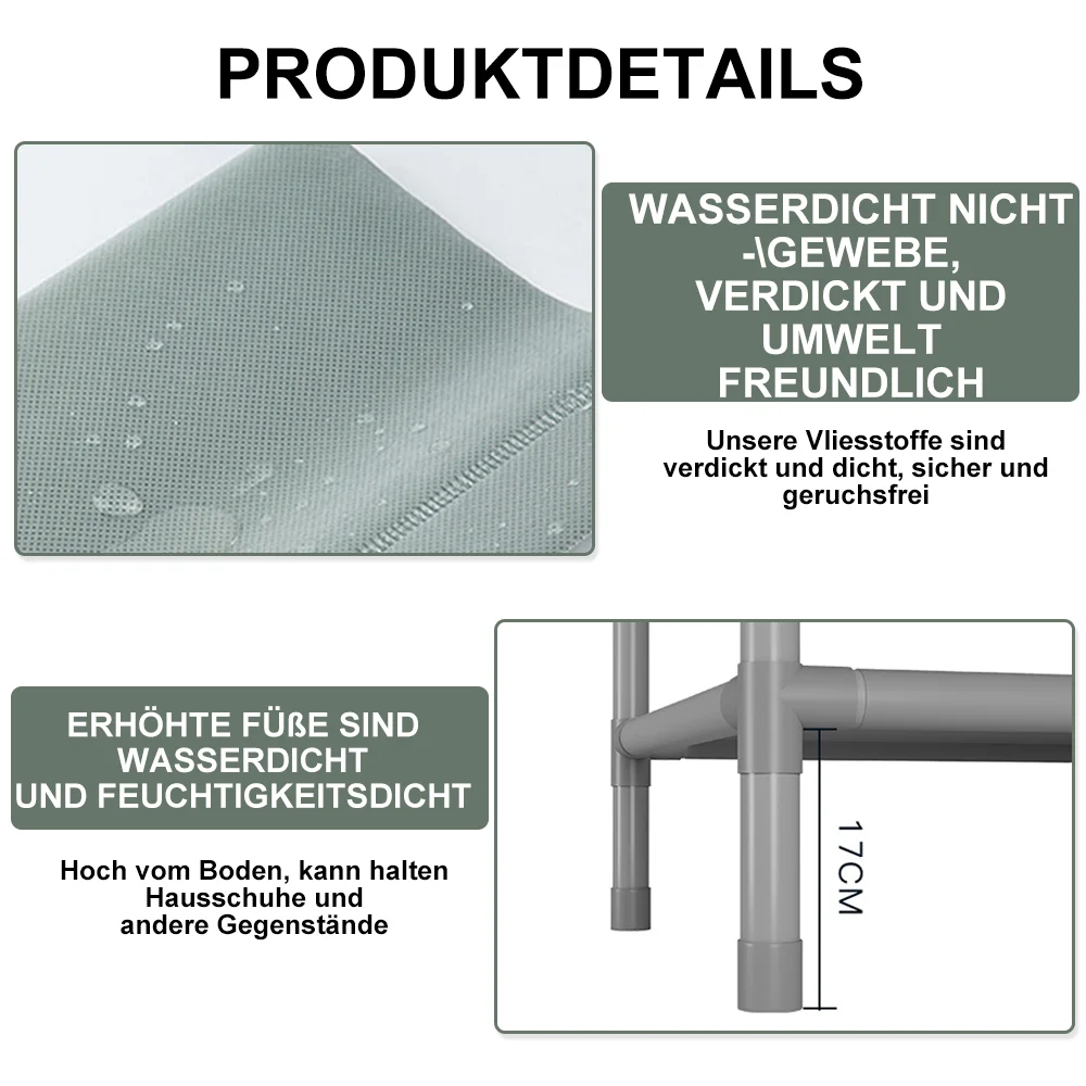 Eckgarderobe, Hutablage, 3-lagiges Multifunktions-Kleideraufbewahrungsregal, bodenstehender Eck-Kleiderständer zum Aufhängen – Detail 6