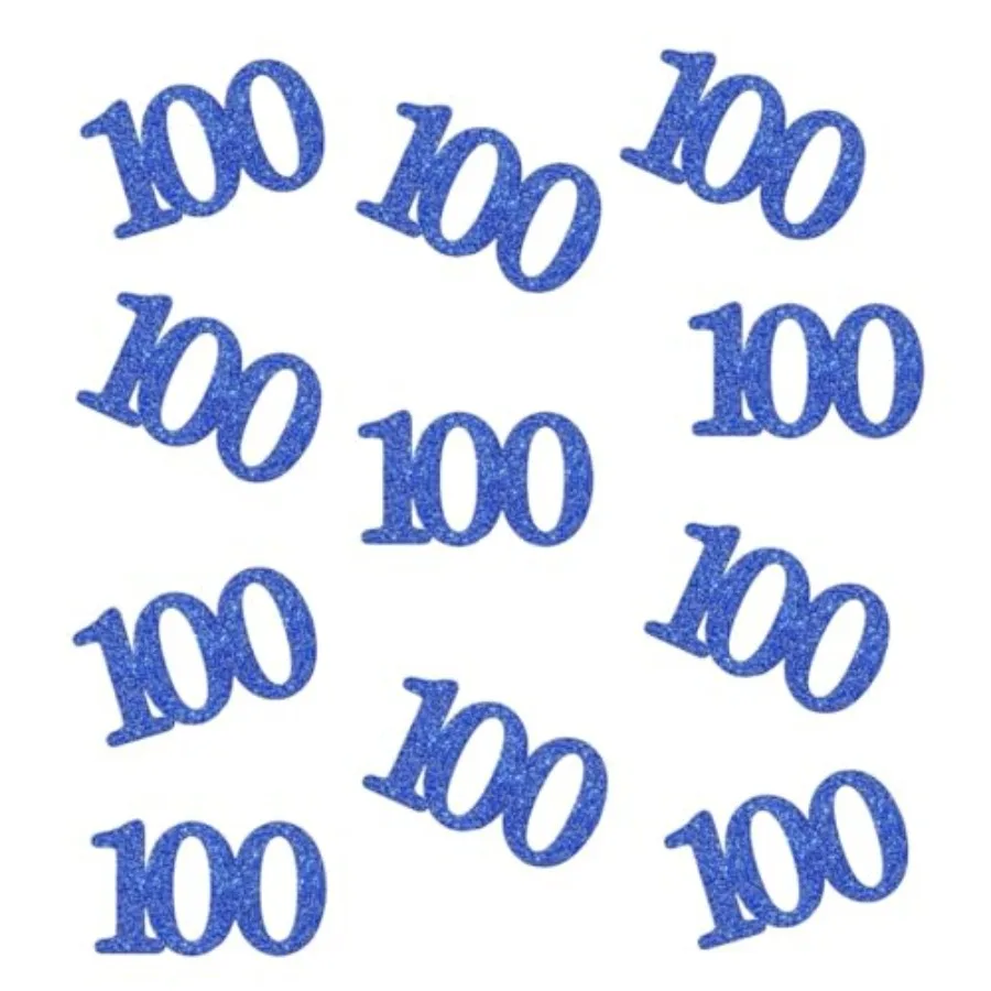 

Double Side Blue Glitter Paper Numbrer 100 Confetti 100 Paper Scatter Table Confetti for 100th Birthday Party 100th Anniversary