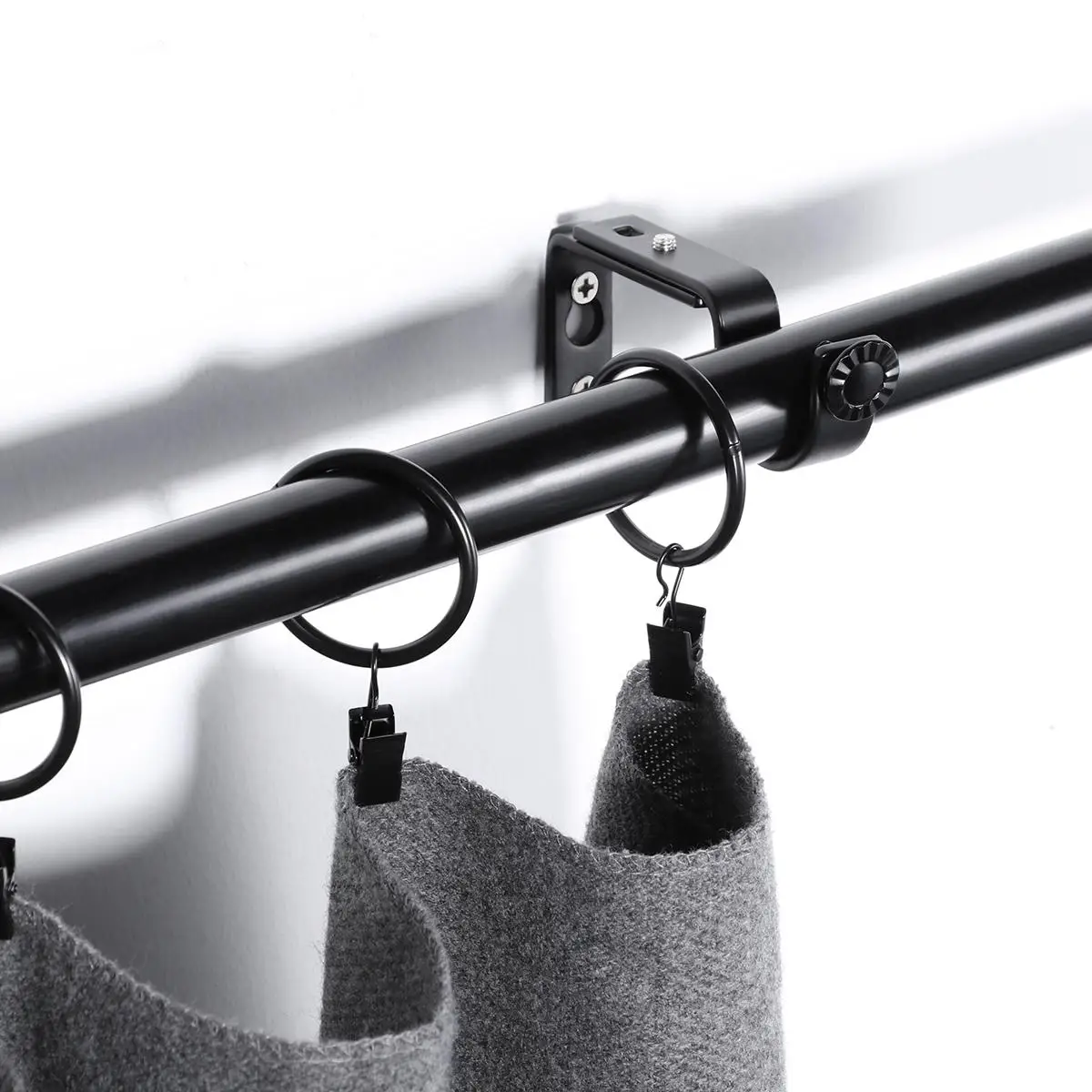 Curtain Rod Bracket Home Decor Mounting Holder Heavy Wall-mounted Pole Drapery Window Treatment Adjustable