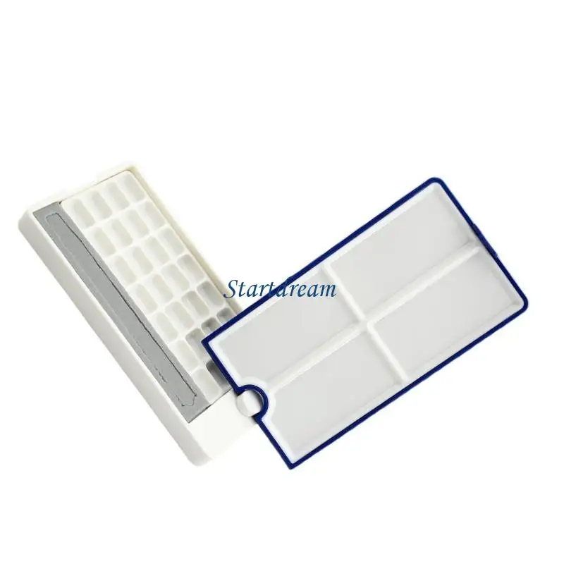 علبة لوحة تدوير ألوان مائية نصف مقالي علبة طلاء لوحة ألوان مائية فارغة للفنانين K92C #5