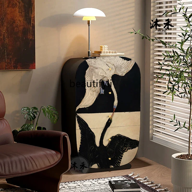 

Asmt52Французский черно-белый лебедь премиум-класса, ретро-арт, шкаф для хранения, шкаф для гостиной, шкаф для спальни, ящик для шкафа