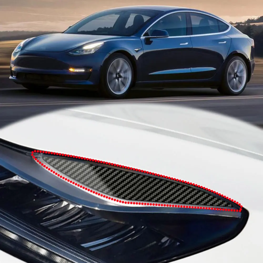 

Для Tesla Model 3 2017-2022 для модели Y 2019-2022 накладка на фару, наклейка на переднюю лампу, аксессуары для укладки бровей и век