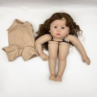 NPK 24inch Julieta Lifelike Unfinished Reborn Doll kit painted DIY Toy Doll parts with Hand Rooted Long hair