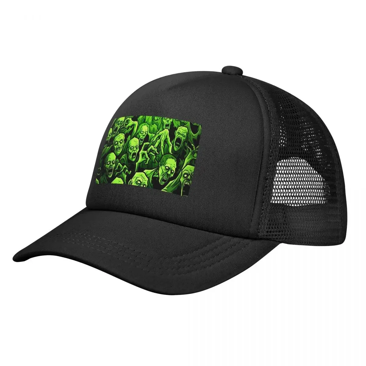 Ghost Skull Print Luminous Horror Night Halloween  Mesh Baseball Caps Snapback Fashion Baseball Hats Breathable Casual Casquette