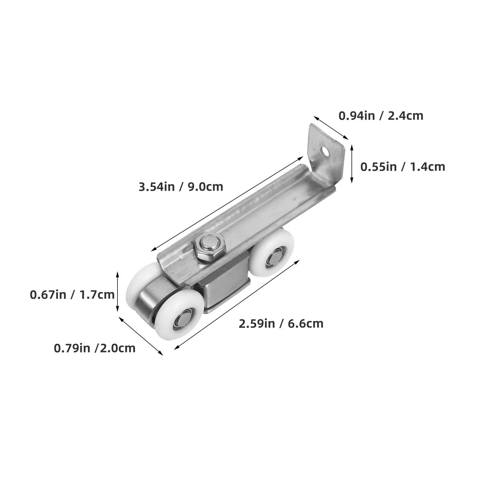 Heavy Duty Stainless Steel Sliding Door Hanging Pulley with Nylon Wheels for Quiet Smooth Glide on Track Kitchen Wardrobe