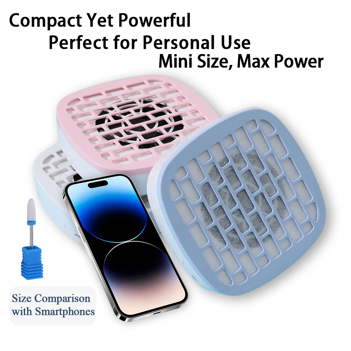 مجمع غبار الأظافر المحمول - مكنسة مانيكير منخفضة الضوضاء، شفط قوي لصالونات الأظافر وإزالة غبار طلاء الجل المنزلي #3