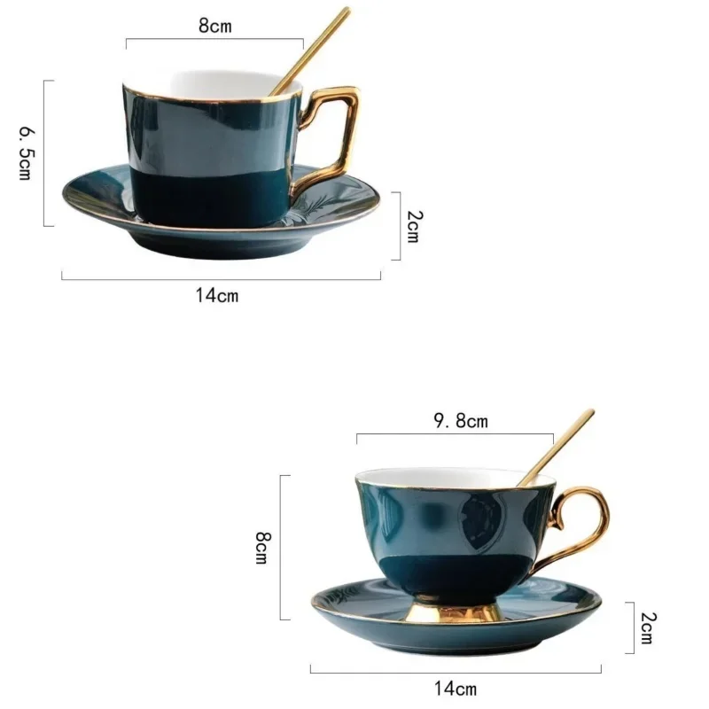 200ml/230ml Ceramic Coffee Cups and Saucers Creative Afternoon Tea Flower Tea Set Cups Nordic Simple Household Teacups Gifts Mug