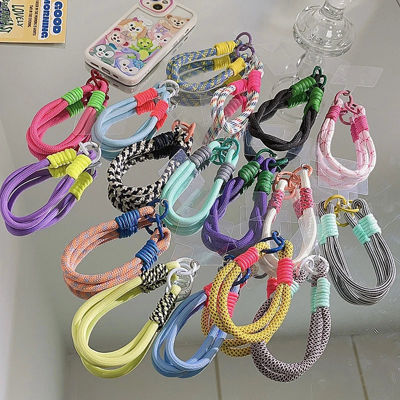 Mobile Phone Lanyard Hanging Decoration Can Be Carried Twist Rope Anti-loss Pendant Fashion Strong Wrist Short Straps