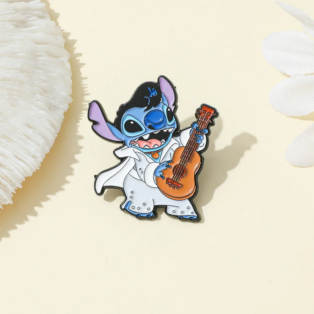 

Disney Stitch Badges 1 Set Metal Creative Movie Character Lilo & Stitch Decoration Alloy Badge Accessories Scarf Clothing Pins