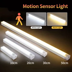 10/20/30/50cm Rechargeable PIR Motion Sensor LED Night Light Infared Induction Detector Night Lamp Stair Cabinet Kitchen Light