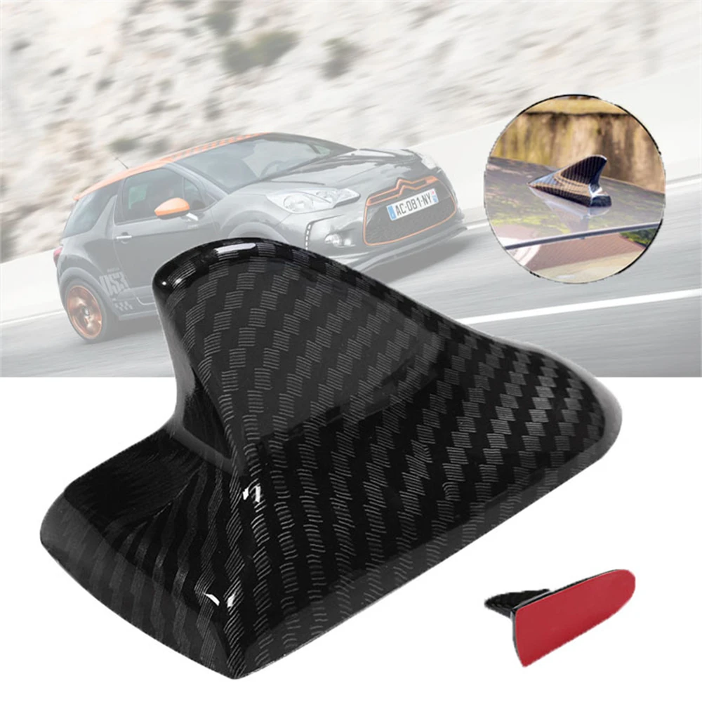 

Universal Decorative Shark Fin Roof Antennas No Function Carbon Fiber Aerial Replaceable Car Accessories