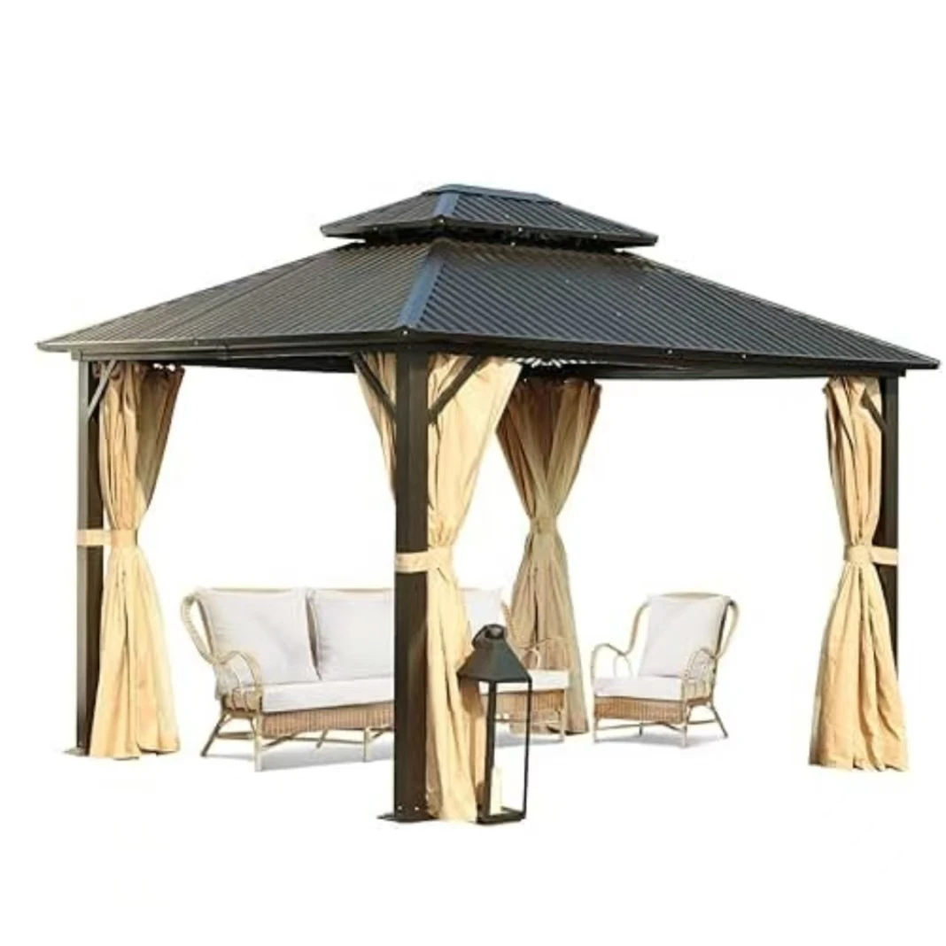 Bestselling modern durable aluminum easy-assemble gazebo garden waterproof sunshade metal hardtop gazebo