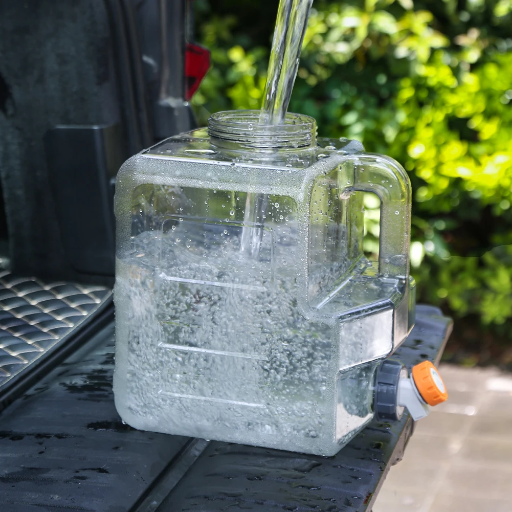 حاوية مياه للتخييم 8 لتر / 12 لتر مع حنفية لتخزين المياه في حالات الطوارئ، تخزين مياه محمول للتخييم والتنزه في الهواء الطلق