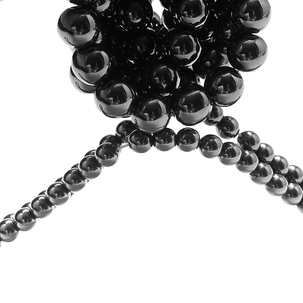 Natural Stone Beads Hematite With Magnetic Round Spacer Beads for Jewelry Making DIY Bracelet Necklace Accessories 4-12MM