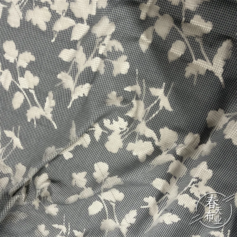 Pure Cotton Fabric Hollowed Out Yarn Dyed Flower Jacquard Spring Summer Shirt Cloth Diy Sew Material Wholesale