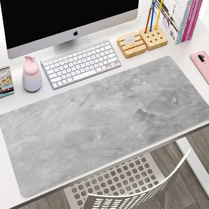 XXL Mouse Pad 900x400 Gray Maouspad Computer Mats Large Mousepad Marble Keyboards Accessories Offices PC Setup Deskmat Gaming