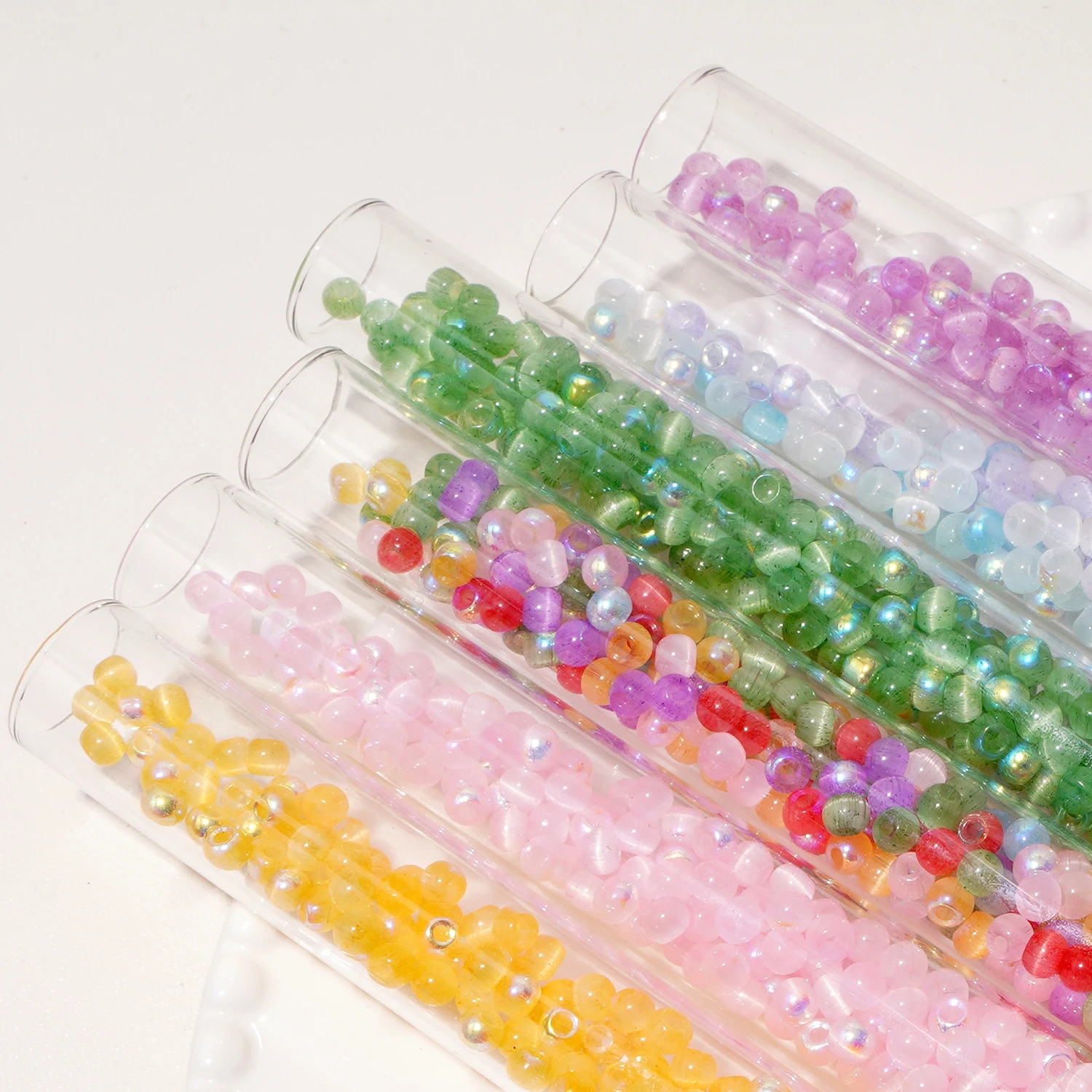 New Arrival 10g/bag 4mm Cat Eye Glass Beads Colorful Loose Spacer Beads For DIY Jewelry Making Bracelet Necklace Accessories