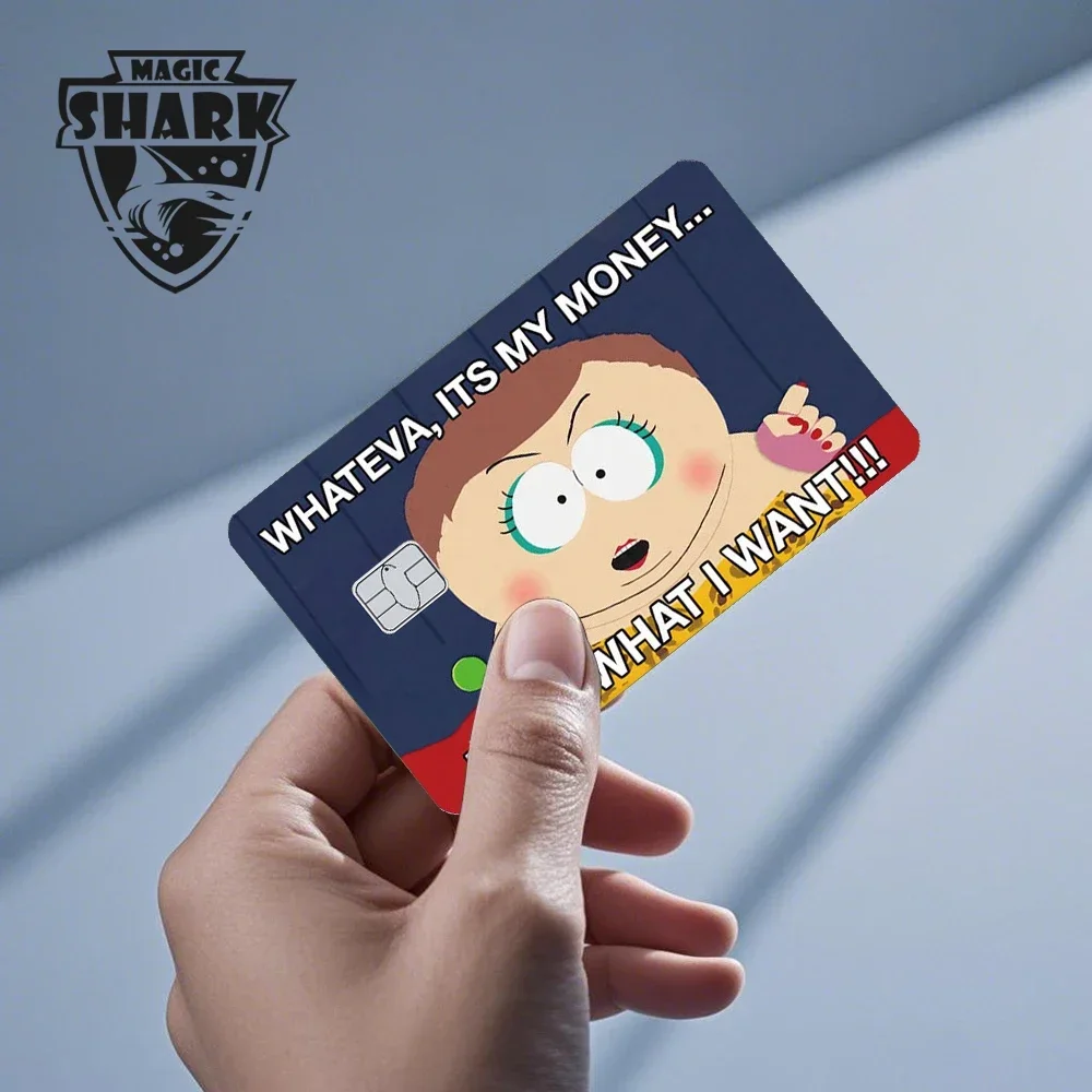 Magic Shark Poke Dog Matte PVC กันกระแทกสติกเกอร์ฟิล์มผิวสําหรับเดบิตบัตรเครดิต Bank Card ไม่มี