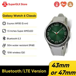 Samsung Galaxy Watch 6 Klasyczny inteligentny zegarek Bluetooth 43 mm/47 mm z obrotową ramką Fitness Tracker Monitor serca podczas snu