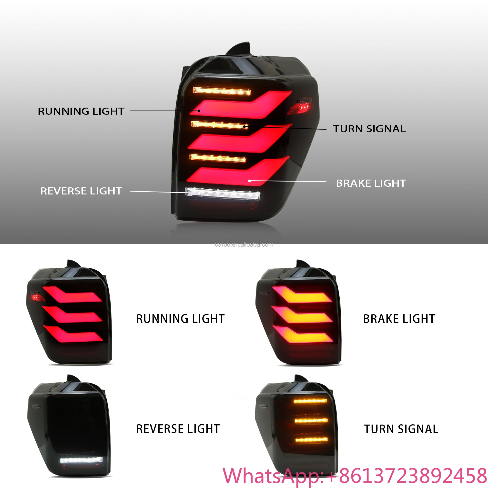 

LED Tail Lights for Toyota 4Runner 4th Gen 2010-2022 24V Auto Part with Signal DRL Brake Reverse & Car LED Lamps Assembly