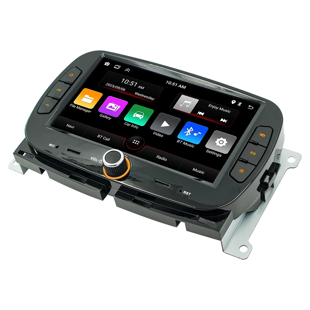 2Din 7-inch quad-core/octa-core Android 13 car radio supports Fiat 500 2016-2019 car player