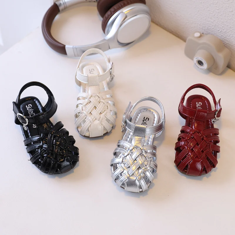 

Girls Sandals Summer New Style Closed-Toe Roman Shoes Little Girls' Breathable Non-Slip Beach Shoes Casual Footwear